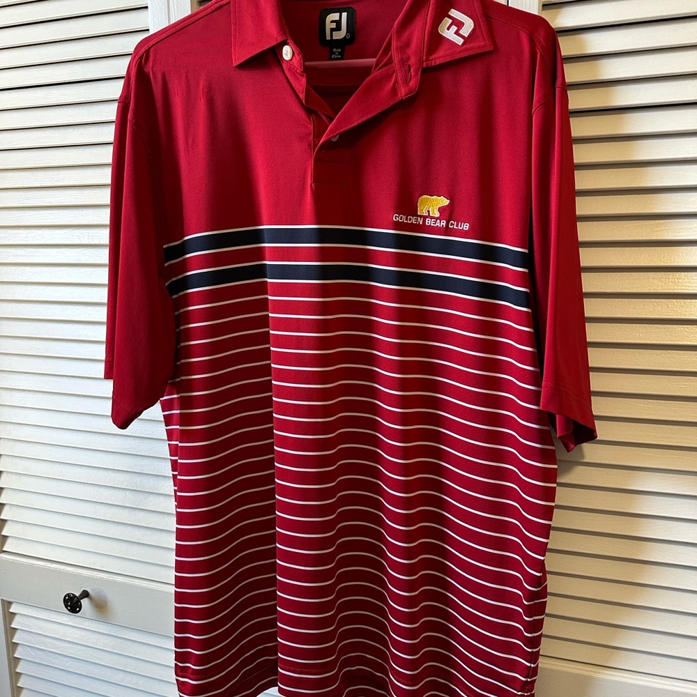 FootJoy red & black golf shirt from Golden Bear Course